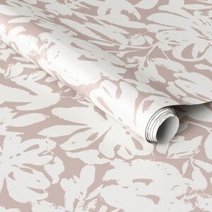 Open Box - Threshold - Brushstroke Floral Light Pink Wallpaper - Threshol Pink